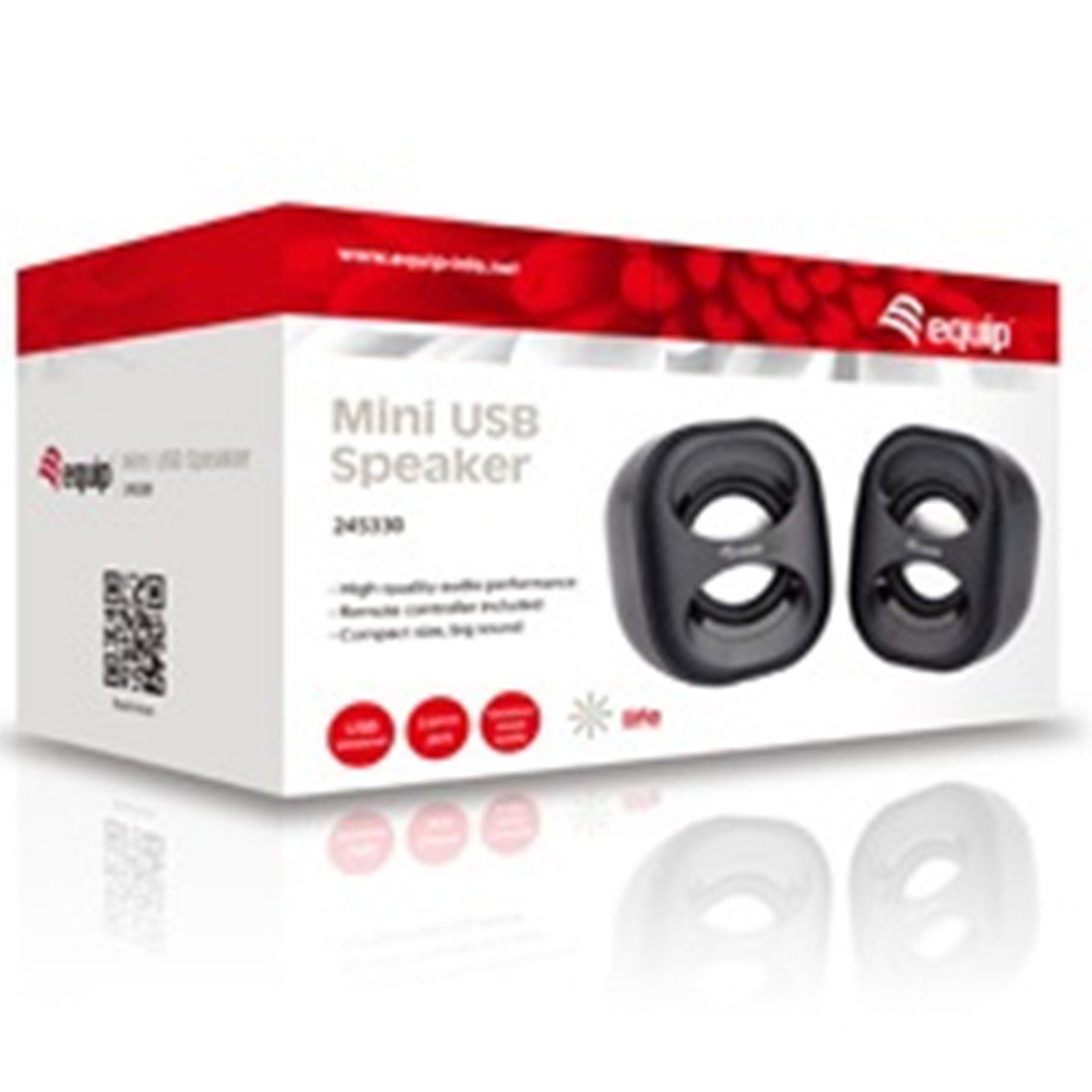 Altavoces 2.0 equip life mini 6w rms color negro y rojo jack 3.5 pulgadas alimetancion usb - Imagen 3