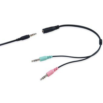 Auricular equip life microfono jack 3.5mm ( incluye adaptador 1 a 2 jacks ) negro - Imagen 2