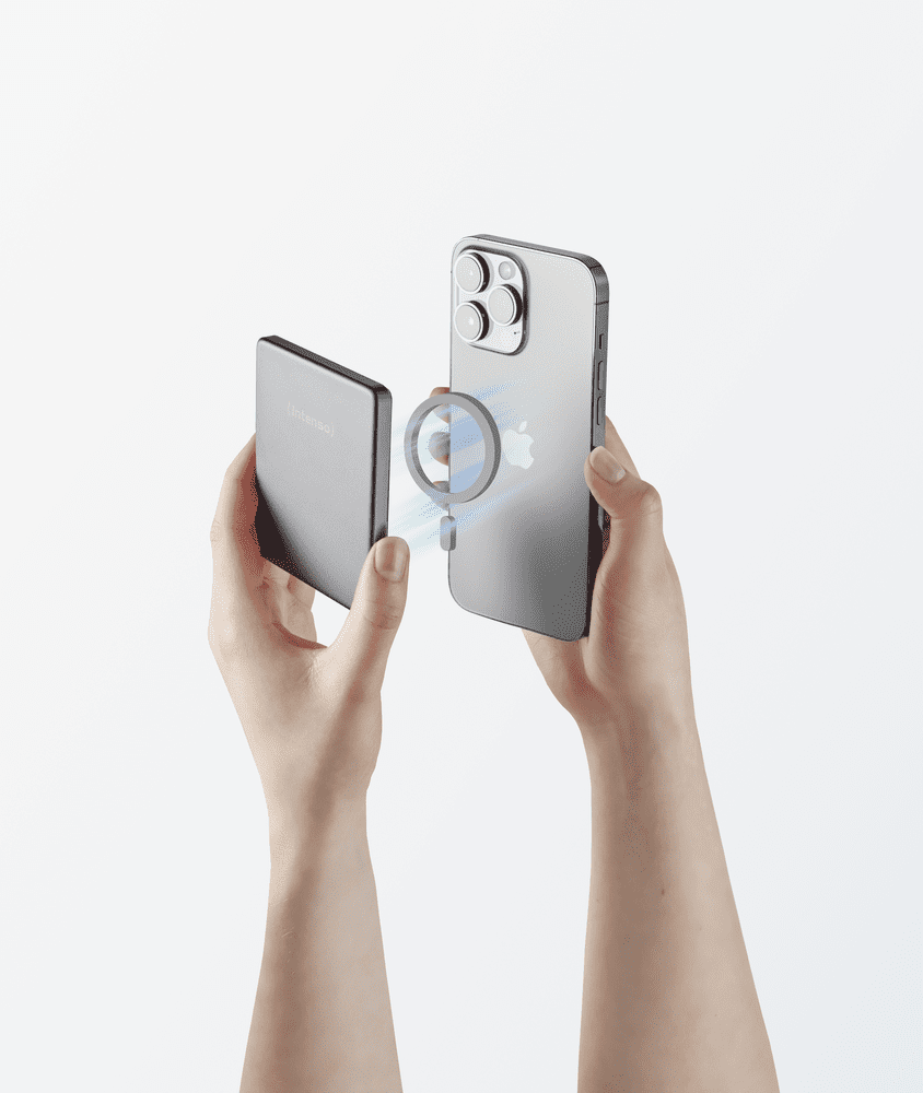 Powerbank intenso mw5000 magsafe gris magnetico - Imagen 3