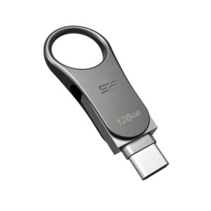4712702655759 | P/N: SP128GBUC3C80V1S | Cod. Artículo: DSP0000033675 Memoria usb 3.2 - usb tipo c silicon power c80 128gb dual metalico