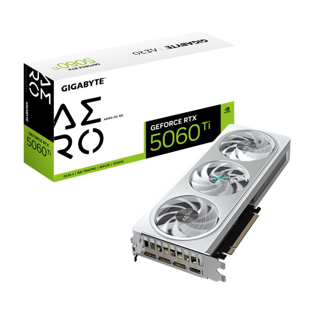 4719331356040 | P/N: 9VN506TAO8-00-G10 | Cod. Artículo: DSP0000031361 Tarjeta grafica gigabyte rtx 5060 ti aero oc 8gb gddr7 white