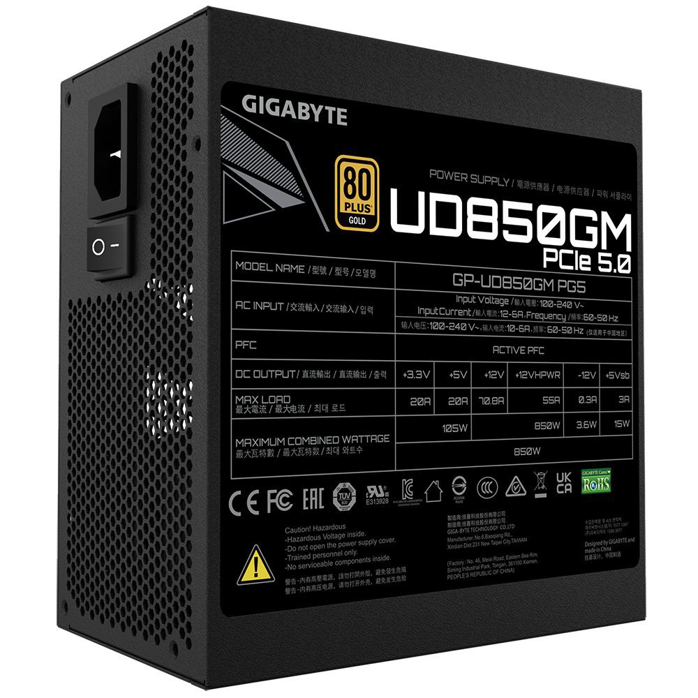 Fuente alimentacion gigabyte gp - ud850gm pg5 geu gaming atx 850w - Imagen 5