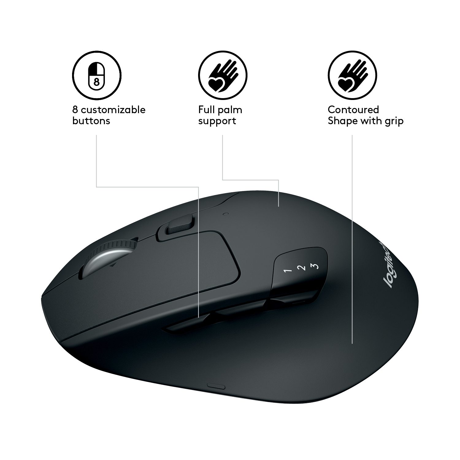 Mouse raton logitech m720 optico wireless y bluetooth inalambrico triathlon - Imagen 3