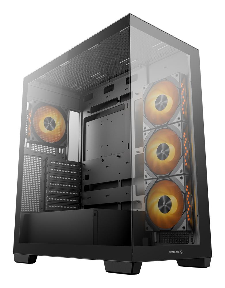 Caja ordenador gaming deepcool cg580 4f atx rgb cristal templado negra - Imagen 2