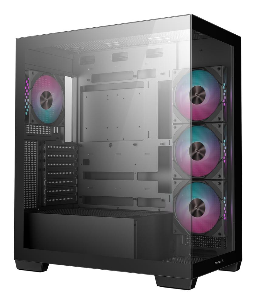 Caja ordenador gaming deepcool cg580 4f atx rgb cristal templado negra - Imagen 4