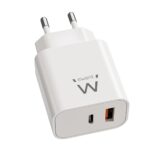 8052101435412 | P/N: ew1318 | Cod. Artículo: MGS0000030945 Cargador ewent ew1318 20w 1x usb tipo a 1x usb tipo c blanco