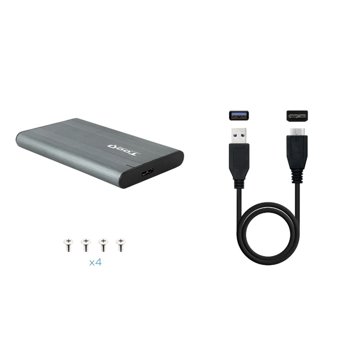 Carcasa disco duro tooq tqe - 2503g para ssd 2.5 pulgadas usb tipo b negra - Imagen 3