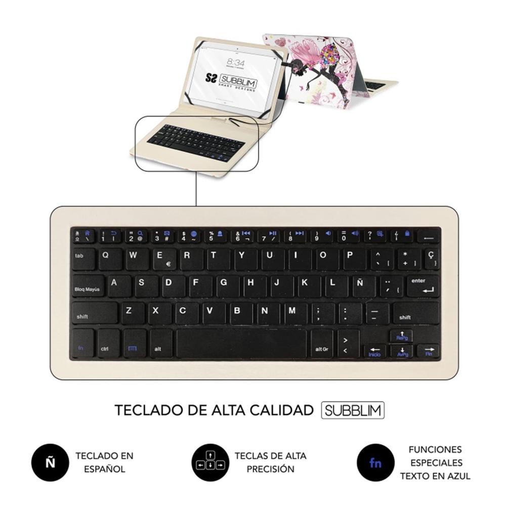 Funda + teclado subblim para tablet 11 pulgadas hadas - Imagen 3