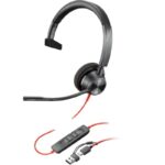 Auricular Poly Blackwire 3310 para Microsoft Teams + Adaptador USB-C/A/ con Micrófono/ USB Tipo-C/ Negro 197498429014 8X216AA HP-POL 8X216AA