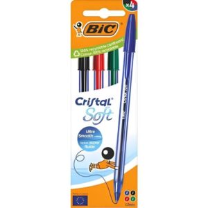 Bolígrafo de Tinta de Aceite Bic Cristal Original 516343/ 4 unidades/ Colores Surtidos 3086123734654 516343 BIC-CRISTAL SOFT SURTIDO 4U