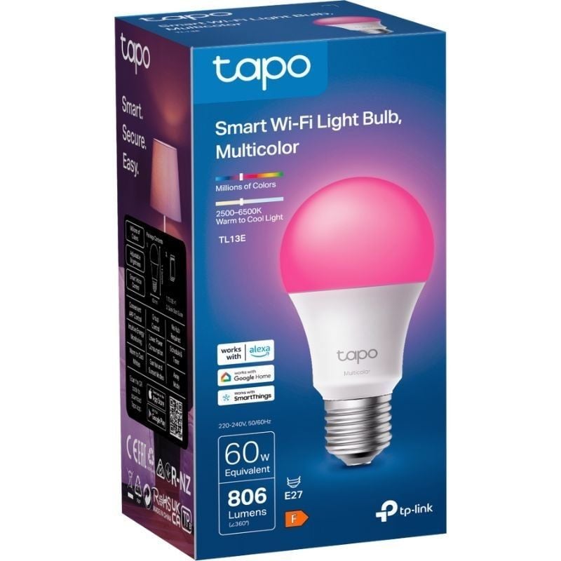 Bombilla-Inteligente-TP-Link-Tapo-TL13E-Casquillo-E27-8.3W-806-Lumenes-2500-6500K-4897098680391-TL13E-TPL-BOM-TAPO-TL13E-1 Bombilla-Inteligente-TP-Link-Tapo-TL13E-Casquillo-E27-8.3W-806-Lumenes-2500-6500K-4897098680391-TL13E-TPL-BOM-TAPO-TL13E-1