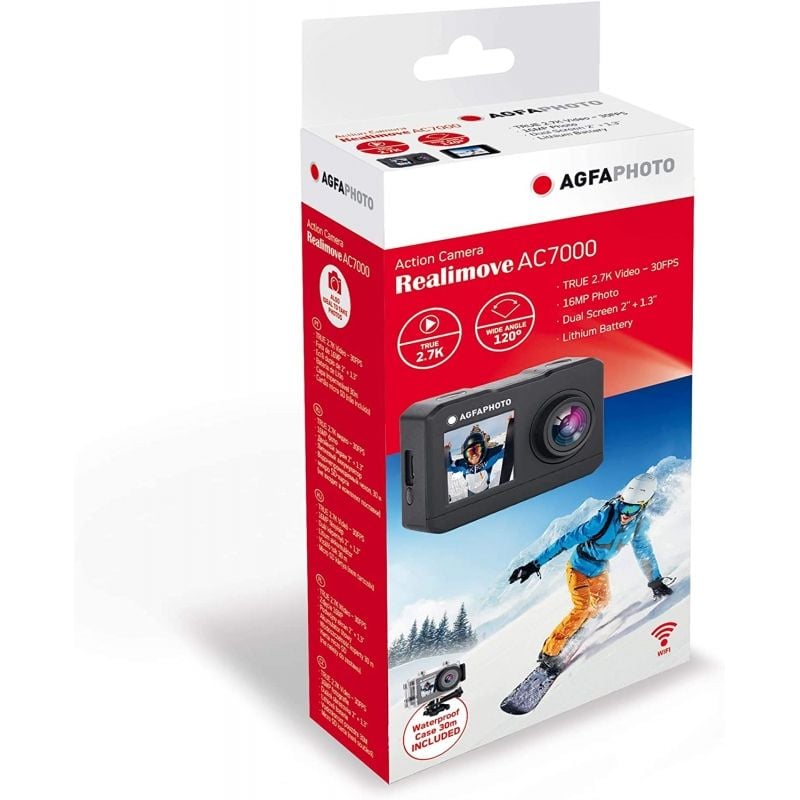Cámara Digital Deportiva AgfaPhoto AC7000 2.7K/ 16MP/ Ángulo de visión 120º/ Gris - Imagen 3