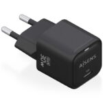 Cargador de Pared GaN Aisens ASCH-30W1P019-BK/ 1xUSB Tipo-C/ 30W 8435739900833 ASCH-30W1P019-BK AIS-CARGA ASCH-30W1P019-BK