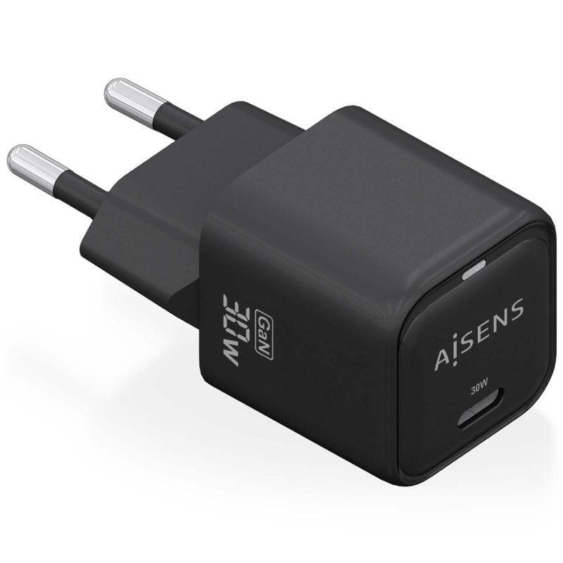 Cargador de Pared GaN Aisens ASCH-30W1P019-BK/ 1xUSB Tipo-C/ 30W 8435739900833 ASCH-30W1P019-BK AIS-CARGA ASCH-30W1P019-BK Cargador de Pared GaN Aisens ASCH-30W1P019-BK/ 1xUSB Tipo-C/ 30W 8435739900833 ASCH-30W1P019-BK AIS-CARGA ASCH-30W1P019-BK