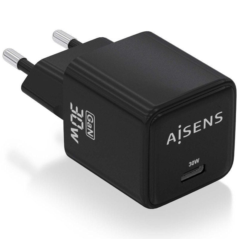 Cargador de Pared GaN Aisens ASCH-30W1P036-BK/ 1xUSB Tipo-C/ 30W 8435739901274 ASCH-30W1P036-BK AIS-CARGA ASCH-30W1P036-BK Cargador de Pared GaN Aisens ASCH-30W1P036-BK/ 1xUSB Tipo-C/ 30W 8435739901274 ASCH-30W1P036-BK AIS-CARGA ASCH-30W1P036-BK