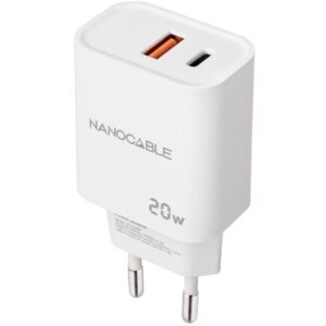 Cargador de Pared Nanocable 10.10.2007/ 1xUSB/ 1xUSB Tipo-C/ 20W/ Blanco 8433281015159 10.10.2007 NAN-CARGA 10 10 2007