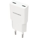 Cargador de Pared Nanocable 10.10.2023/ 2xUSB Tipo-C/ 20W/ Blanco 8433281016545 10.10.2023 NAN-CARGA 10 10 2023