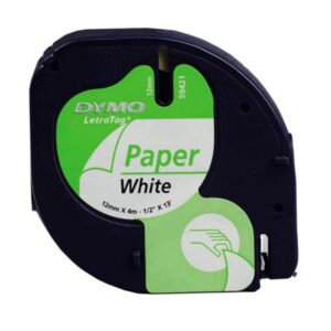 Cinta Rotuladora Adhesiva de Papel Dymo 59421/ para Letratag/ 12mm x 4m/ Blanca 5411313912006 S0721510 DYM-CINTA LET 12X4 PAPEL BLA