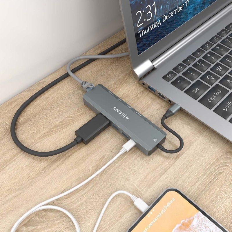 Docking USB Tipo-C Aisens ASUC-5P011-GR/ 1xHDMI 4K/ 2xUSB/ 1xRJ45/ 1xUSB Tipo-C/ 1xUSB Tipo-C PD/ Gris - Imagen 5