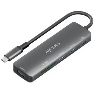 Docking USB Tipo-C Aisens ASUC-5P011-GR/ 1xHDMI 4K/ 2xUSB/ 1xUSB Tipo-C PD/ 1xLector Tarjetas/ Gris 8435739903124 ASUC-6P023-GR AIS-HUB ASUC-6P023-GR