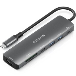 Docking USB Tipo-C Aisens ASUC-7P026-GR/ 1xHDMI 4K/ 2xUSB/ 1xUSB Tipo-C / 1xUSB Tipo-C PD/ 1xLector Tarjetas/ Gris 8435739903155 ASUC-7P026-GR AIS-HUB ASUC-7P026-GR