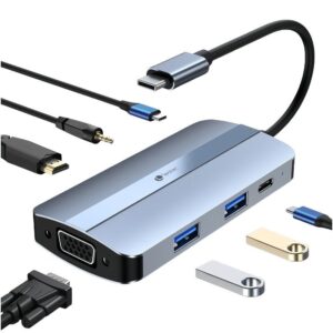 Docking USB Tipo-C Leotec LEDS04/ 2xUSB/ 1xUSB Tipo-C/ 1xUSB Tipo-C PD/ 1xHDMI 4K/ 1xVGA/ 1xAudio/ Azul 8436588882653 LEDS04 LEO-DOCK LEDS04