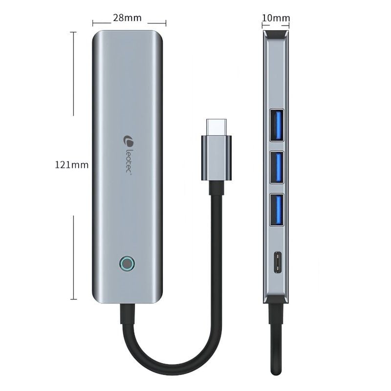 Docking USB Tipo-C Leotec LEDS05/ 3xUSB/ 1xUSB Tipo-C PD/ 1xHDMI 4K/ Gris - Imagen 4