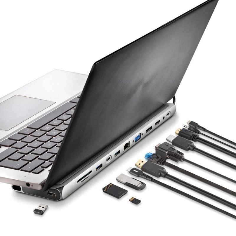 Docking USB Tipo-C NGS WonderDock 12 Pro/ 3xUSB/ 2xHDMI 4K/ 1xVGA/ 1xRJ45/ 1xLector de Tarjetas/ 1xJack 3.5/ 1xUSB Tipo-C PD/ Gris - Imagen 3