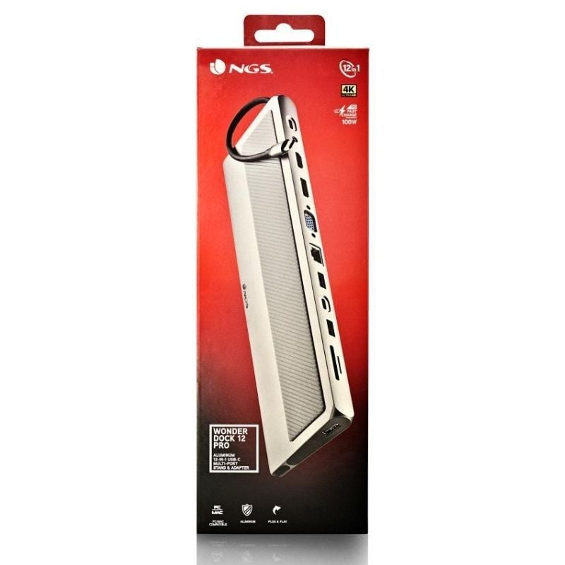 Docking USB Tipo-C NGS WonderDock 12 Pro/ 3xUSB/ 2xHDMI 4K/ 1xVGA/ 1xRJ45/ 1xLector de Tarjetas/ 1xJack 3.5/ 1xUSB Tipo-C PD/ Gris - Imagen 4