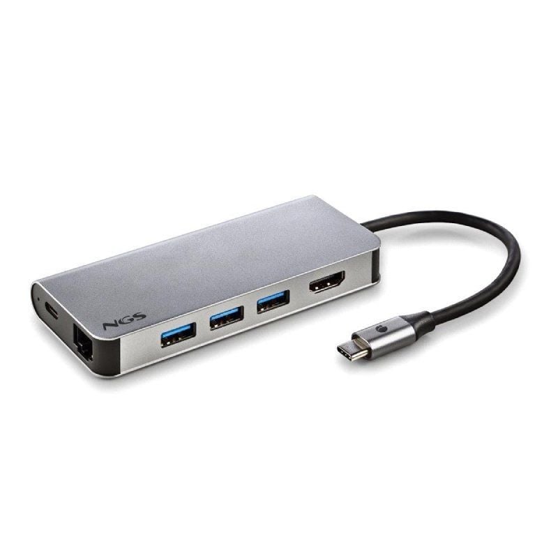 Docking USB Tipo-C NGS WonderDock8/ 3xUSB/ 1xUSB Tipo-C DP/ 1xHDMI 4K/ 1xRJ45/ 1xLector Tarjetas SD 8435430621839 WONDERDOCK8 NGS-HUB WONDERDOCK8