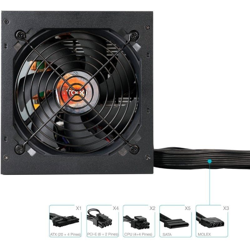 Fuente de Alimentación TooQ TQHELIOS-850SP/ 850W/ Ventilador 12cm/ 80 Plus Bronze - Imagen 3
