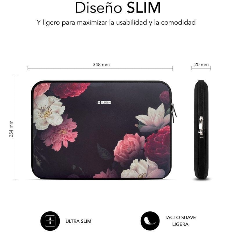 Funda Subblim Trendy Sleeve Neo Flowers para Portátiles hasta 14" - Imagen 3