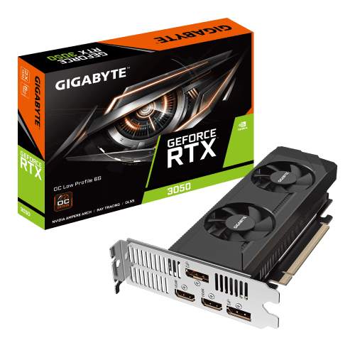 Gigabyte GeForce RTX 3050 OC Low Profile 6G NVIDIA 6 GB GDDR6 4719331354268 | P/N: GV-N3050OC-6GL G10 | Ref. Artículo: 1376456