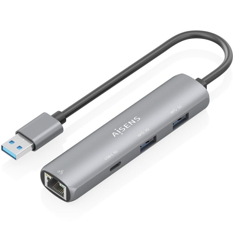 Hub USB Aisens ASUC-4P035-GR/ 1xUSB Tipo-C/ 2xUSB/ 1xRJ45/ Gris 8435739903971 ASUC-4P035-GR AIS-HUB ASUC-4P035-GR