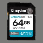 Kingston Technology 64GB SDXC Canvas Go Plus Gen4 200MB/s C10 UHS-I U3 V30 0740617347678 | P/N: SDG4/64GB | Ref. Artículo: 1396081
