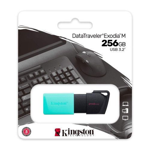 Kingston Technology DataTraveler Exodia M unidad flash USB 256 GB USB tipo A 3.2 Gen 1 (3.1 Gen 1) Negro, Turquesa - Imagen 4