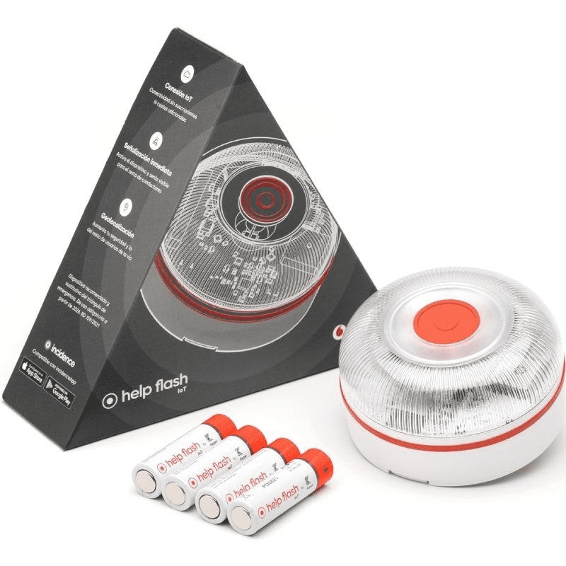 Luz baliza de emergencia para coche Help Flash V16 Connected IoT/ Homologada/ Base Imantada/ Geolocalizable/ Funciona a Pilas 8437021730906 HELP FLASH IOT HELF-LUZ HELP FLASH IOT