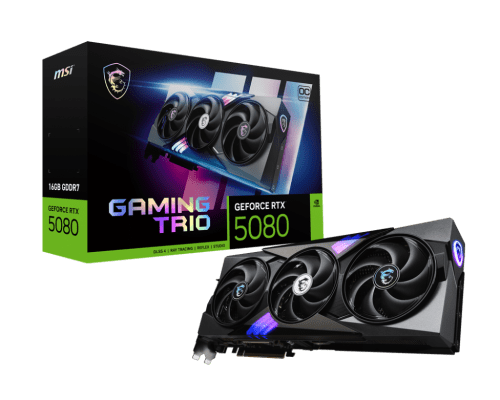 MSI GAMING GEFORCE RTX 5080 16G TRIO OC tarjeta gráfica NVIDIA 16 GB GDDR7 4711377292160 | P/N: 912-V531-005 | Ref. Artículo: 1392917