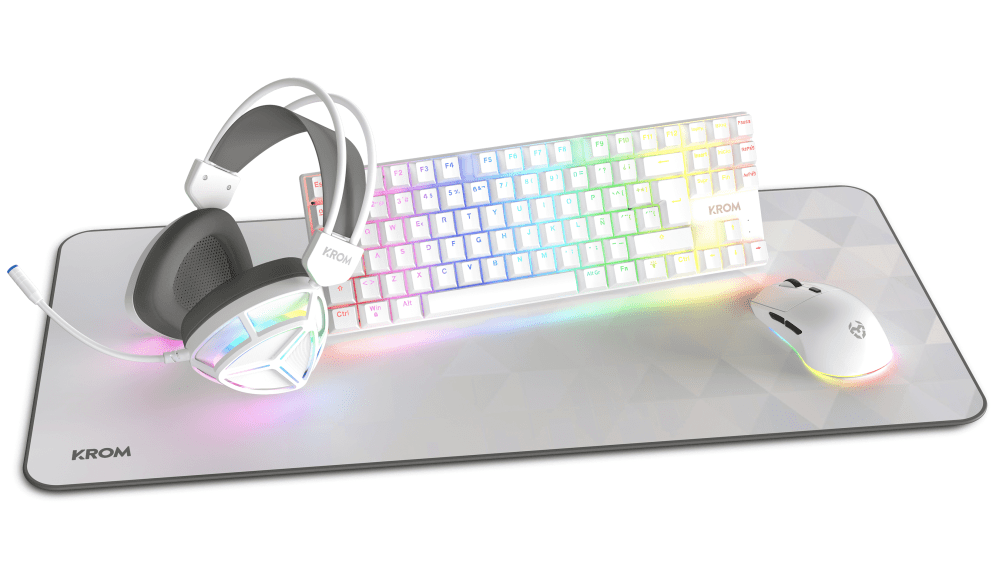 PACK KROM 4 EN 1 RGB KLASS GAMING COMBO BLANCO 8436587975752 NXKROMKLASS