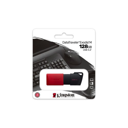 PENDRIVE KINGSTON 128GB USB3.2 DT EXODIA M GEN1 NEGRO/ROJO - Imagen 7