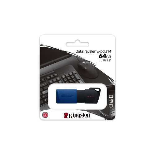 PENDRIVE KINGSTON 64GB USB3.2 DT EXODIA M GEN1 NEGRO/AZUL - Imagen 7