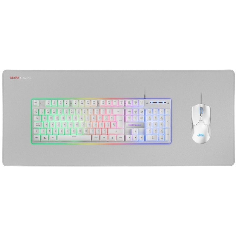 Pack Gaming Mars Gaming MCPX/ Teclado H-MECH + Ratón Óptico + Alfombrilla/ Blanco - Imagen 4