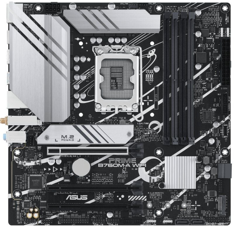 Placa Base Asus Prime B760M-A WIFI Socket 1700/ DDR5/ PCIe 4.0/ Micro ATX - Imagen 2