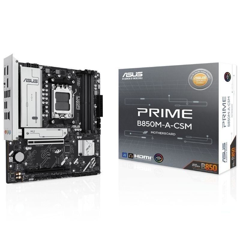 Placa Base Asus PRIME B850M-A-CSM Socket AM5/ DDR5/ PCIe 5.0/ Micro ATX 4711636054720 90MB1LQ0-M0EAYC ASU-PB PRIME B850M-A-CSM