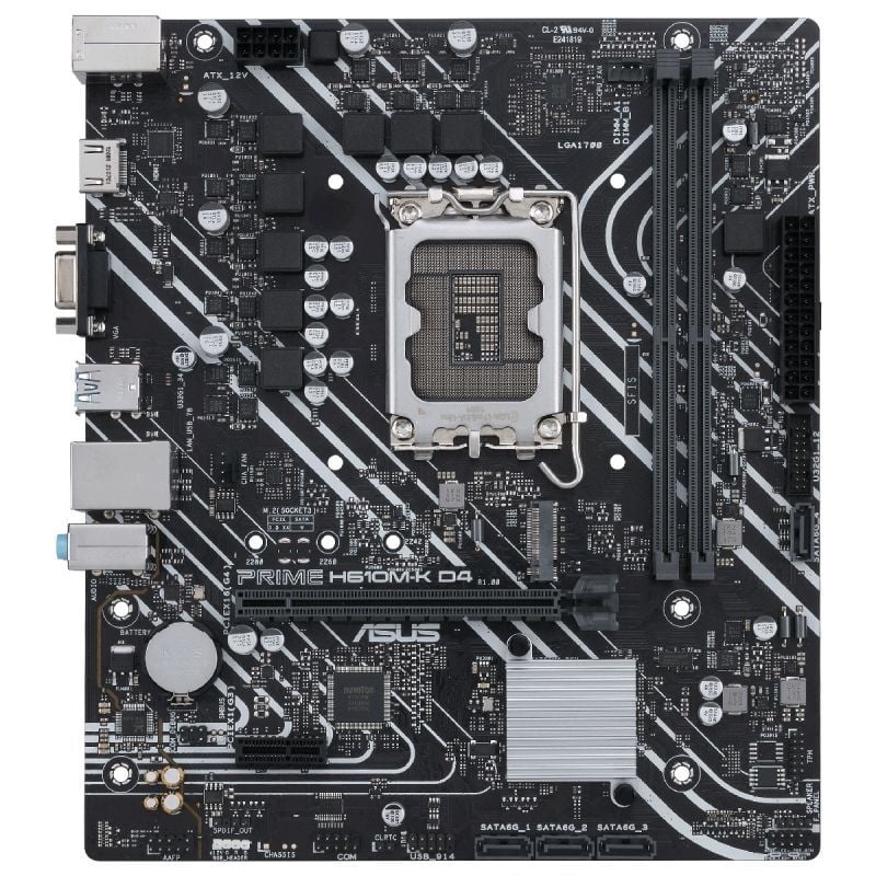 Placa Base Asus Prime H610M-K D4/ Socket 1700/ DDR4/ PCIe 4.0/ Micro ATX - Imagen 2
