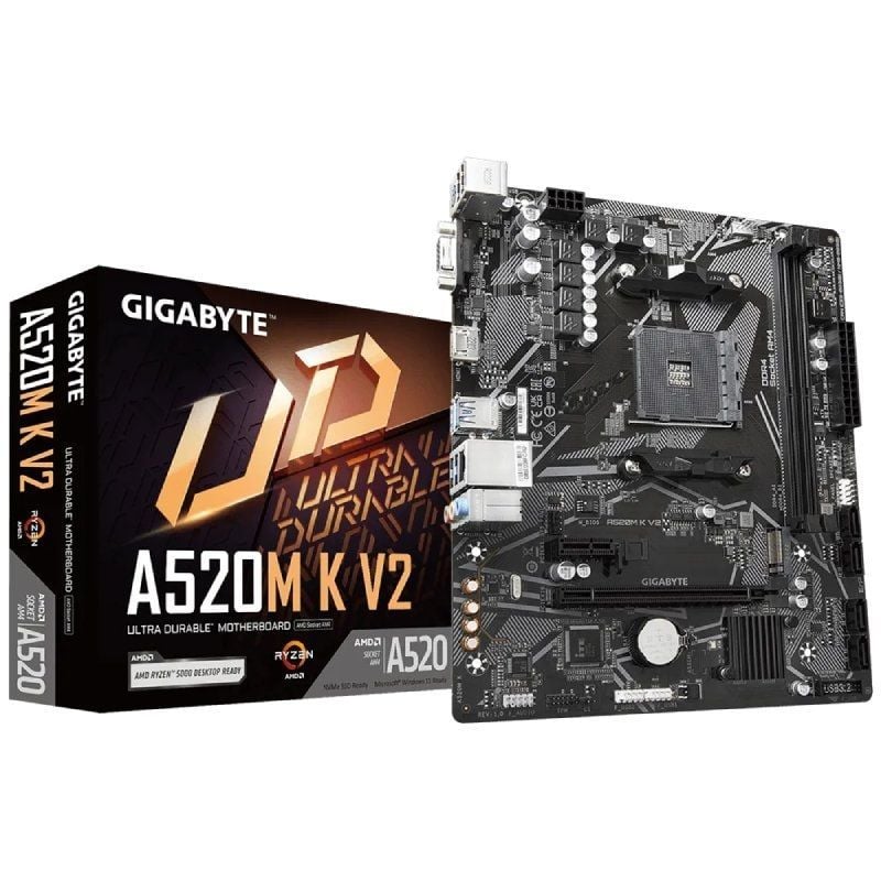 Placa Base Gigabyte A520M K V2 Socket AM4/ DDR4/ PCIe 3.0/ Micro ATX 4719331852771 9MA52MK2-00-11 GIG-PB A520M K V2 V2