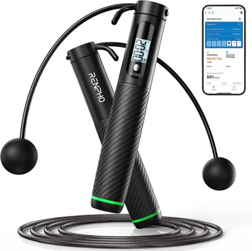 RENPHO SMART JUMP ROPE - ADDITIONAL CORDLESS OPTION - BLACK 4897122205088 | P/N: PEU-Q008-BK | Ref. Artículo: 1400906