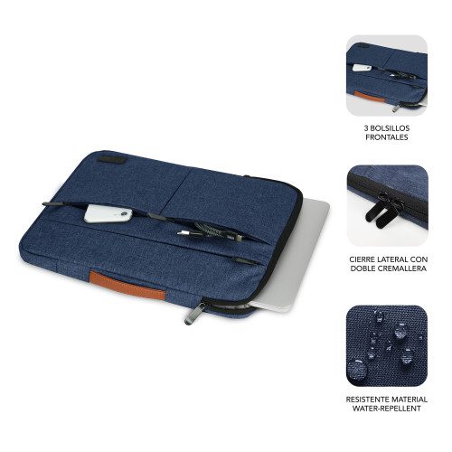 SUBBLIM Funda Air Padding 360 Sleeve 13,3-14" Blue - Imagen 3