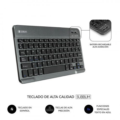 SUBBLIM Funda con Teclado KEYTAB PRO BLUETOOTH 10,1" Grey - Imagen 5
