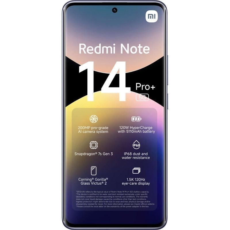 Smartphone Xiaomi Redmi Note 14 Pro+ 8GB/ 256GB/ 6.67"/ 5G/ Púrpura - Imagen 2
